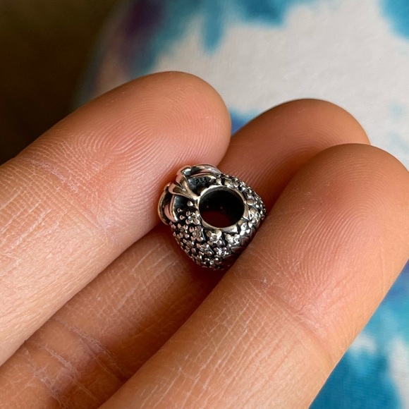 Retired PANDORA Silver Sparkling Pineapple Charm with Clear CZ Stones EUC - Picture 9 of 9